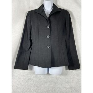 Lafayette 148 New York Jacket Women's 6 Gray Blazer Long Sleeve Wool Blend